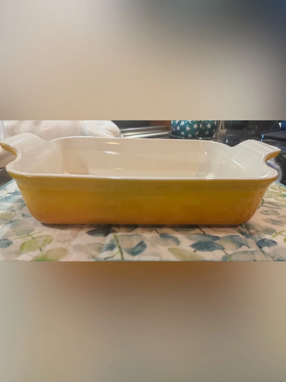 NEW Le Creuset Heritage Rectangular Baking Dish 32cm 4 Qt Nectar Yellow